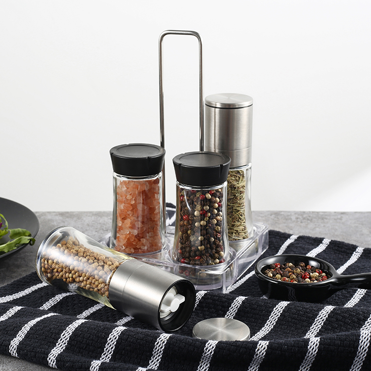 Wholesale Stainless Steel Spice Grinder Set with Plastic Base