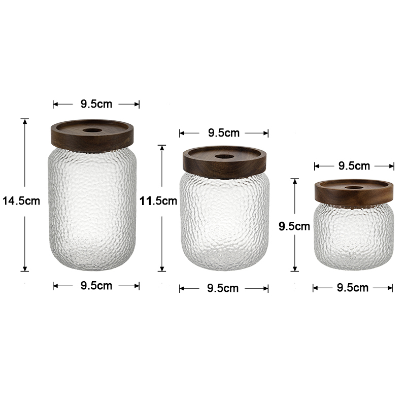 Acacia Bamboo High Borosilicate Glass Storage Jar