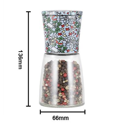 ODM Customized Handheld Pepper Grinder with Floral Pattern