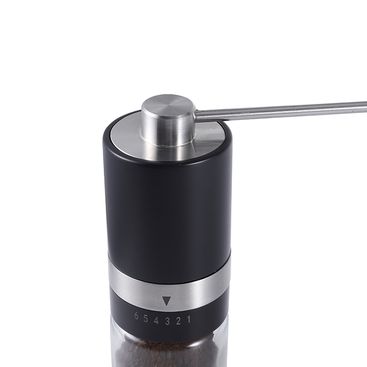 Compact Hand-Crank Stainless Steel Coffee Grinder nrog Conical Steel Burr