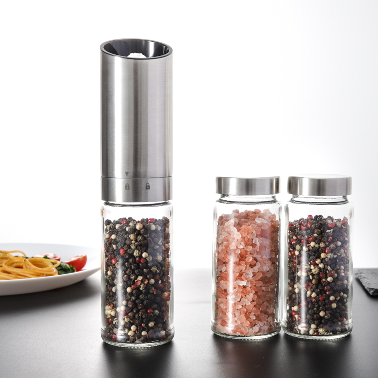 Set Stainless Steel Automatic Salt and Pepper Grinder