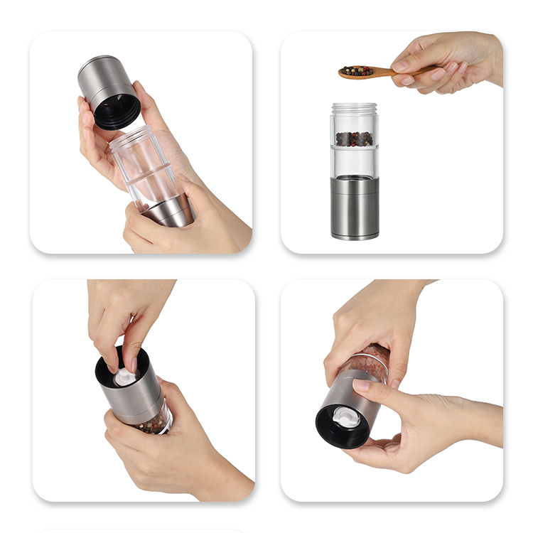 Bulk Combined Salt and Pepper Mill with Acrylic Bottle