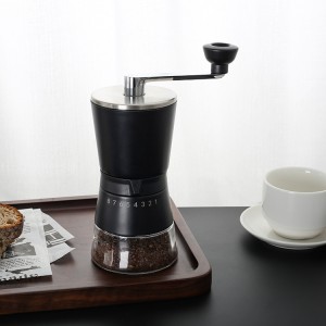 Manuāla kafijas dzirnaviņas ar 8 regulējamiem keramiskās dzirnaviņas iestatījumiem