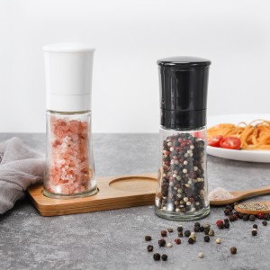 Te Tote me te Pepper Grinder Set with Glass Bottle and Bamboo Base