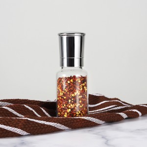 Moulin à sel et poivre en verre borosilicaté de 165 ml avec couvercle en plastique et noyau en céramique