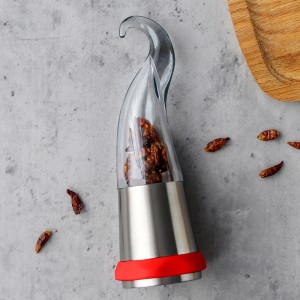 Hot Pepper-Shaped Chili Mill Grinder na may Manual na Steel Blades