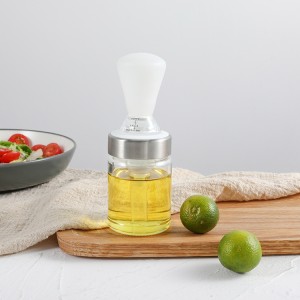 Kitchen BBQ Tools Glass Olive Suau'u fagu Dispenser Vinegar with Silicone Brush
