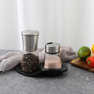 Customized Manual Herb Mill and Spice Shaker Set with Base
