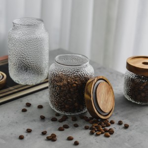 Wholesale Acacia Bamboo High Borosilicate Glass Storage Jar