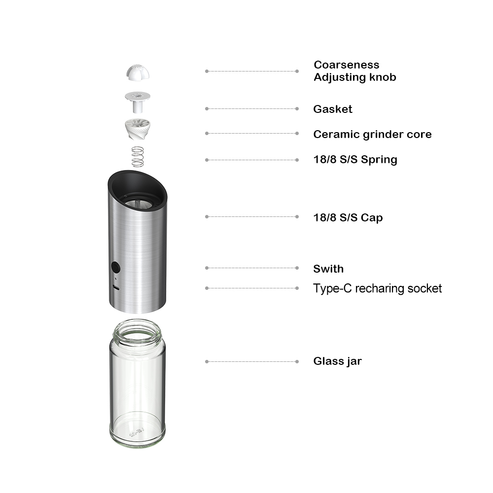 Wholesale Rechargeable Automatic Pepper Grinder 3