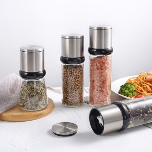 Pink Salt and Pepper Grinders with Glass Bottle
