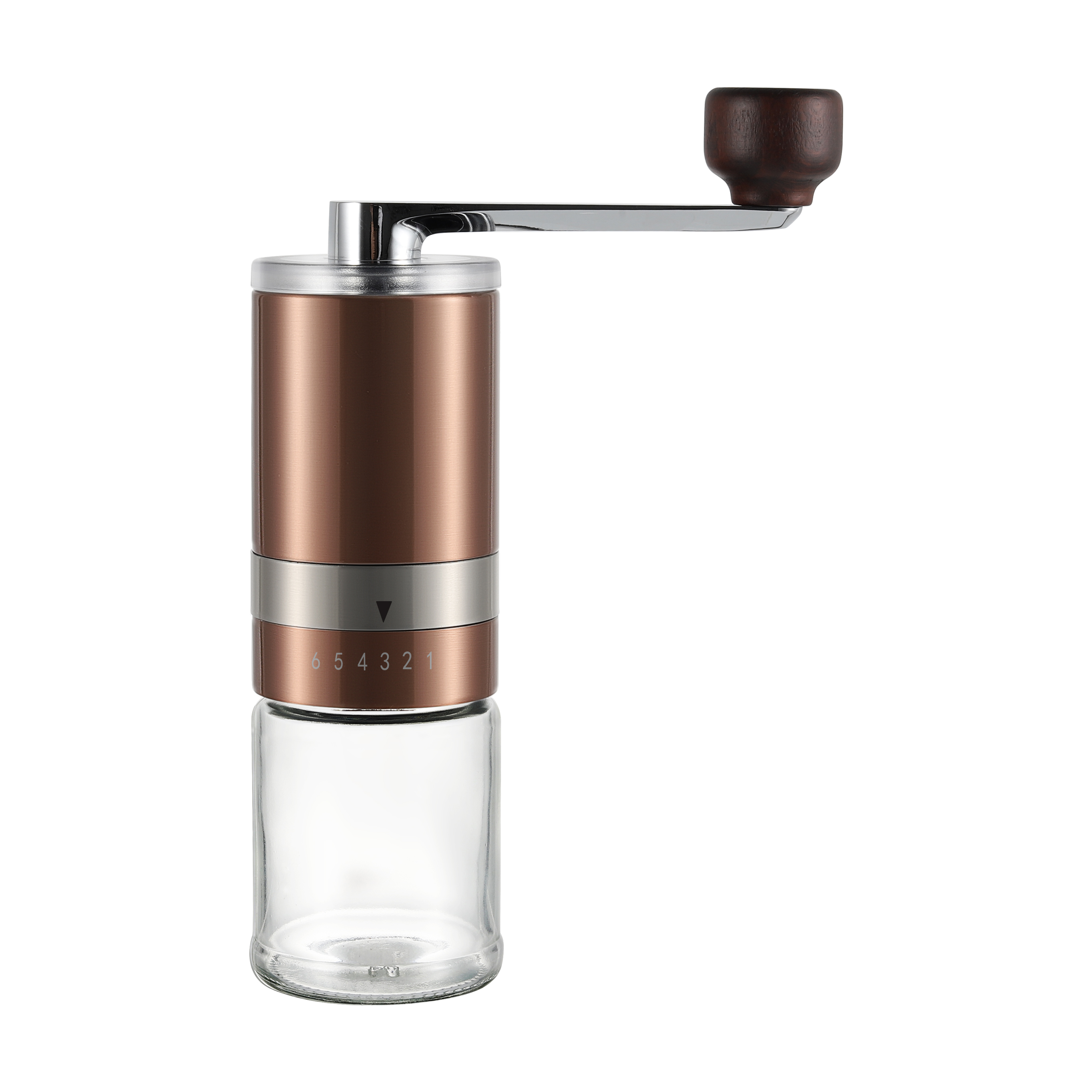 Customized Manual Coffee Grinder with Glass Bottle 1