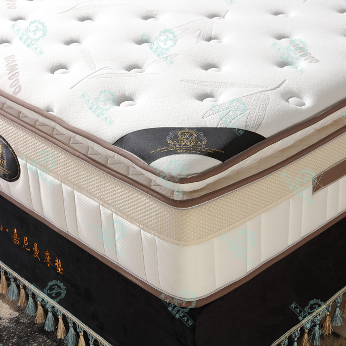 Custom pillow top spring mattress 2022 comfortable latex mattress compress bamboo hotel spring mattress