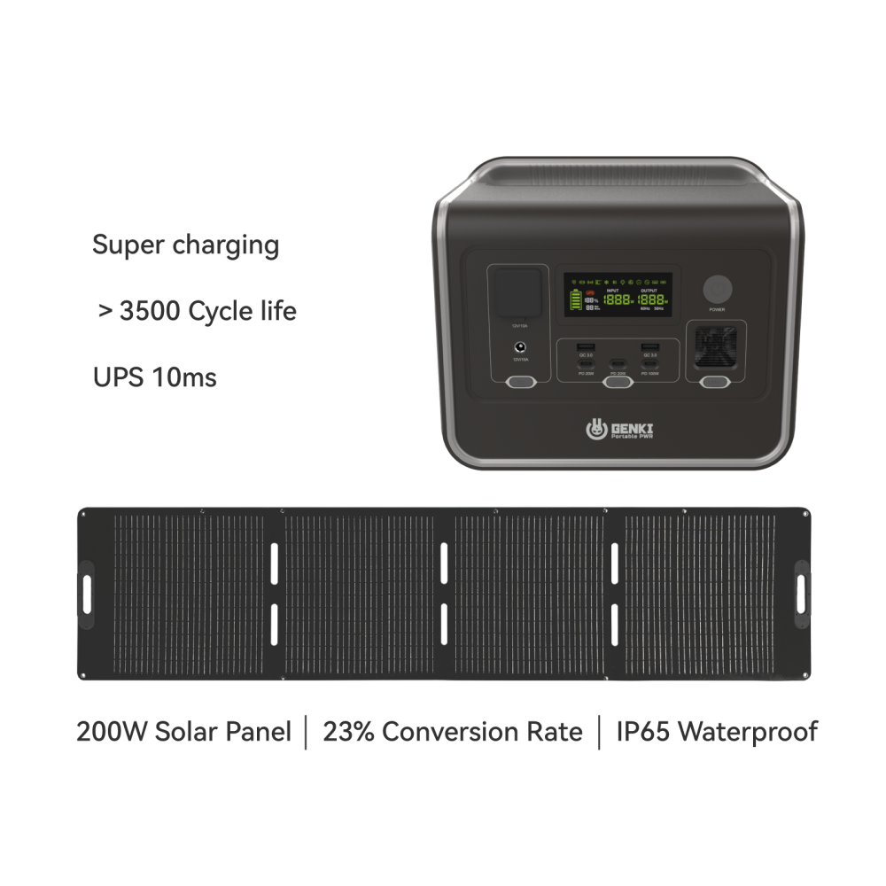 GENKIPWR Pannello solare di alimentazione portatile GK-800 e GKS-200 x 1