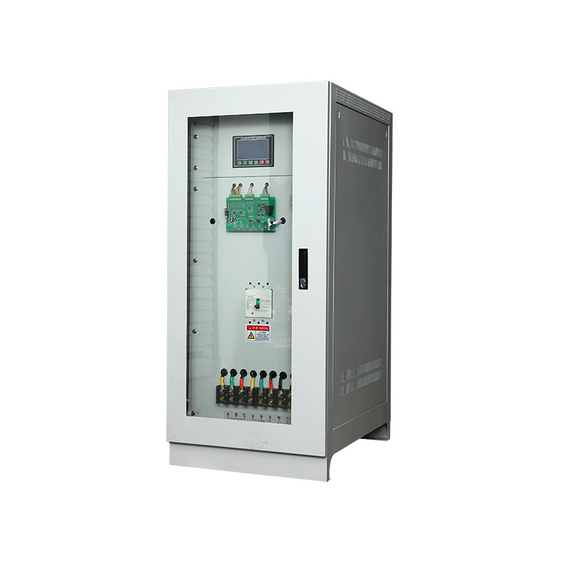 Three-phase fully automatic compensated power voltage stabilizer-transparent model