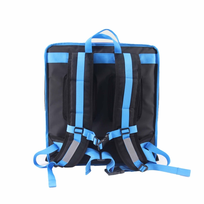 Шикарний синій нейлоновий ізольований рюкзак для доставки піци та їжі