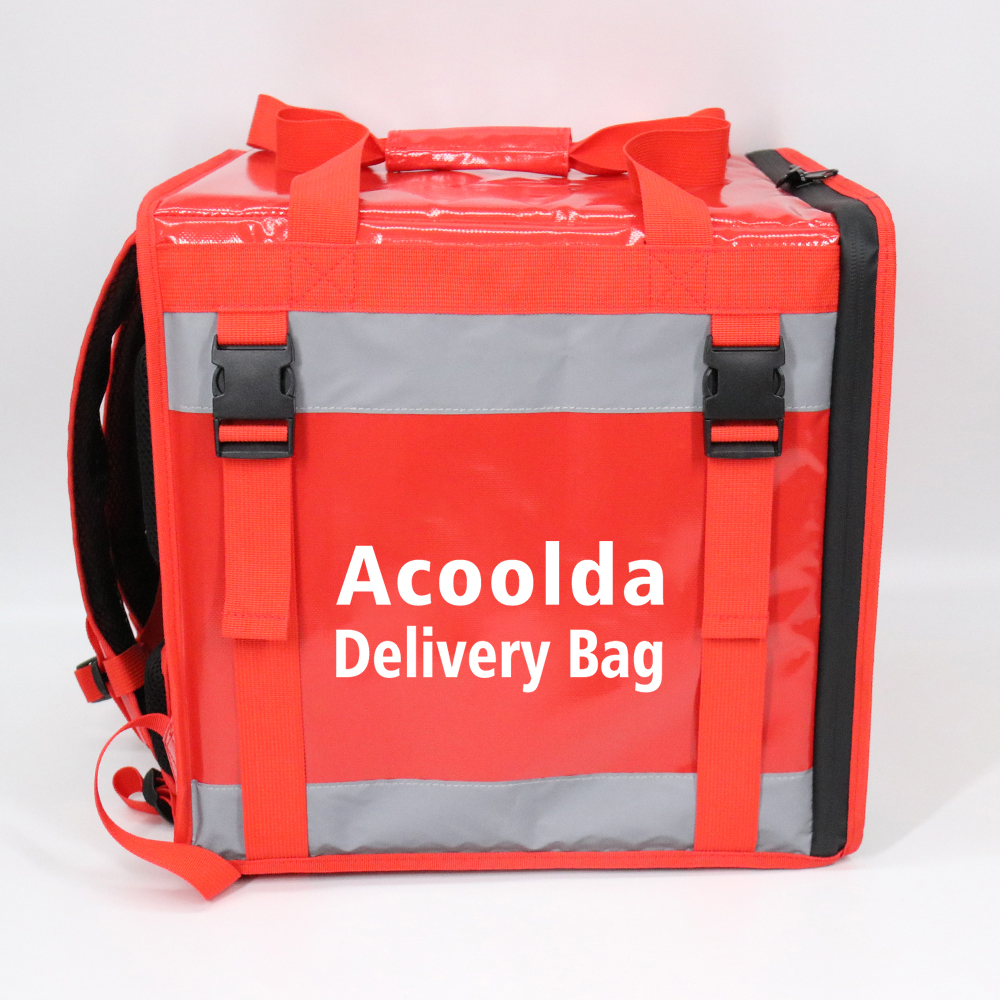 Acoolda चीन के लिए लोकप्रिय डिज़ाइन OEM TPU आइस बैग इंसुलेटेड फ़ूड पिज़्ज़ा डिलीवरी बैग वाटरप्रूफ बैकपैक लंच आइस कूलर बैग