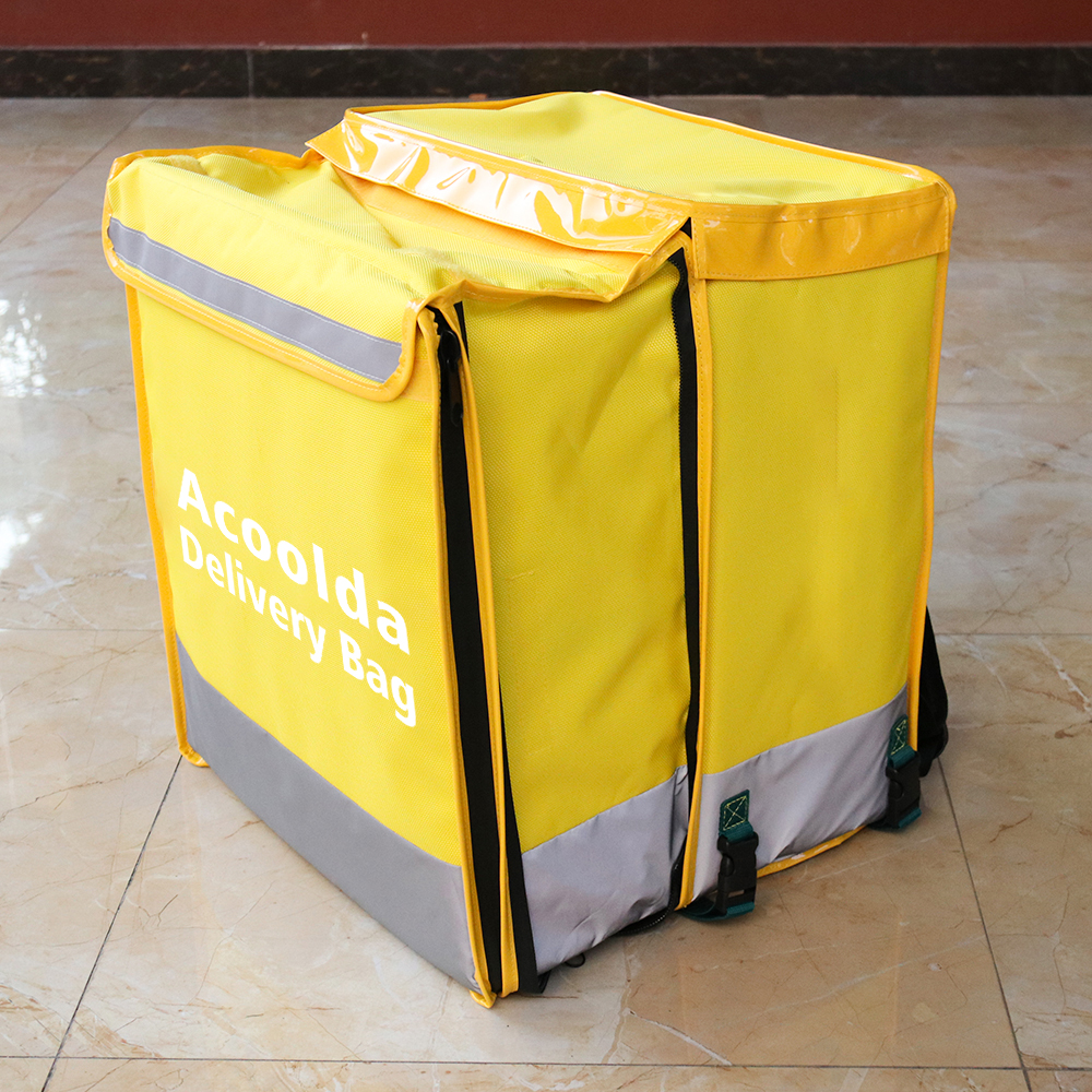 Bolsa térmica de material reutilizable RPET, venta al por mayor al aire libre, bolsa de entrega de alimentos, bolsa más fresca ACD-B-025