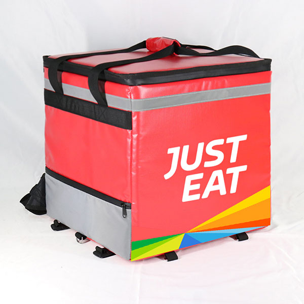 Acoolda JUST EAT voedselbezorgtas, persoonlijk, op maat gemaakt ontwerp, aluminiumfolie, warme en koude voedselbezorging, draagtas