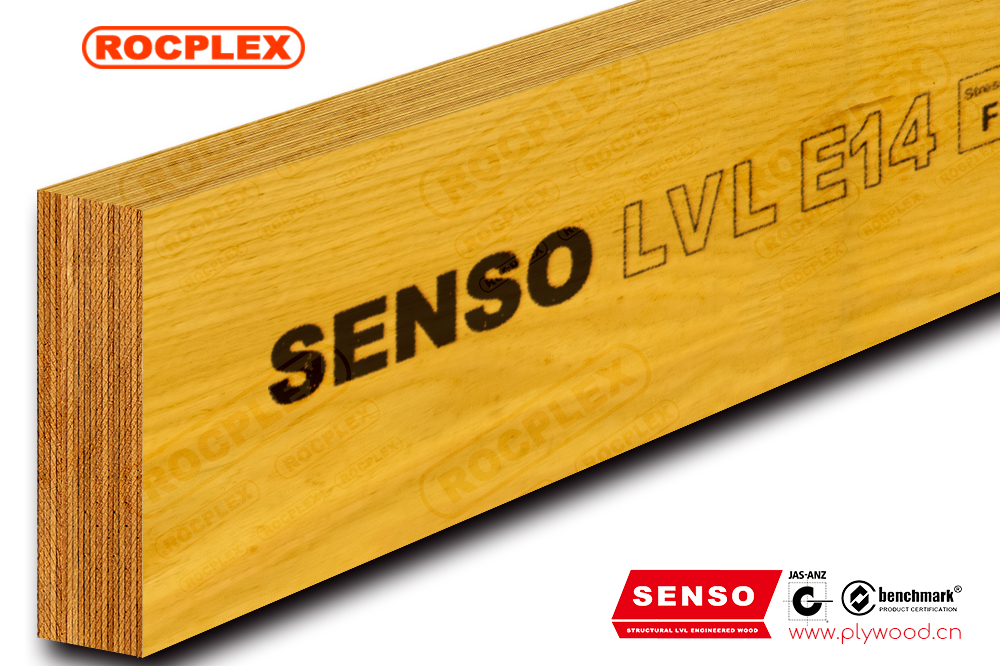 Vigas estructurales LVL E14 de madera de ingeniería LVL de 190 x 45 mm con tratamiento H2S Estructura SENSO LVL F17
