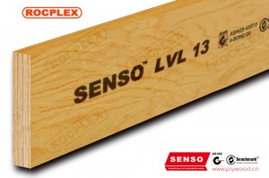 ဖွဲ့စည်းတည်ဆောက်ပုံ LVL E13 Engineered Wood LVL Beams 400 x 63mm H2S ပြုလုပ်ထားသော SENSO Framing LVL 13