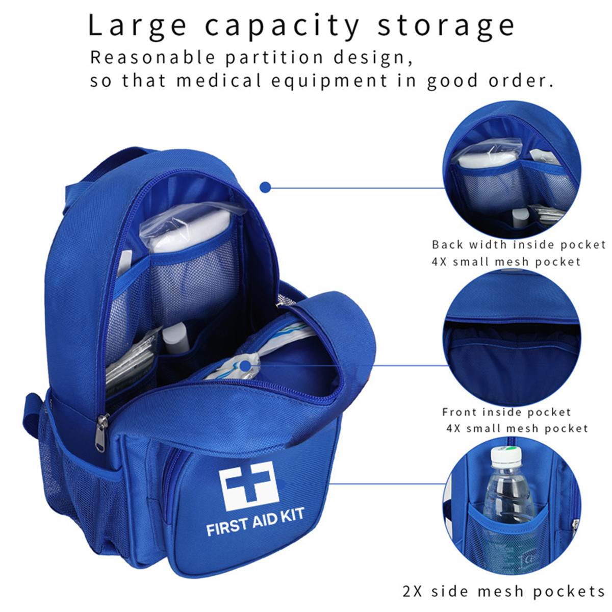 حقيبة ظهر للإسعافات الأولية ذات مساحة كبيرة باللون الأزرق - 01 (2) 4ib