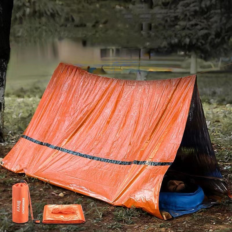 Caminhadas ao ar livre acampamento ultraleve água e à prova de vento abrigo de emergência tubo tenda de sobrevivência-cópia
