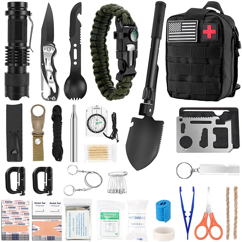 85 pezzi in un kit di fornitura di emergenza combinato professionale kit di sopravvivenza per borsa da campeggio
