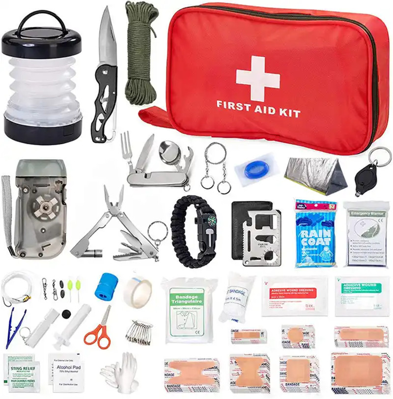 123 peças em um kit de suprimentos de emergência combinado profissional bolsa para acampamento