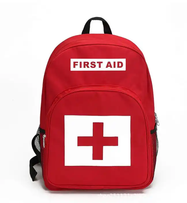 Big size first aid backpack with compartment and bottle holder 