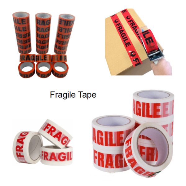 fita de embalagem bopp impressa frágil para vedação de caixa