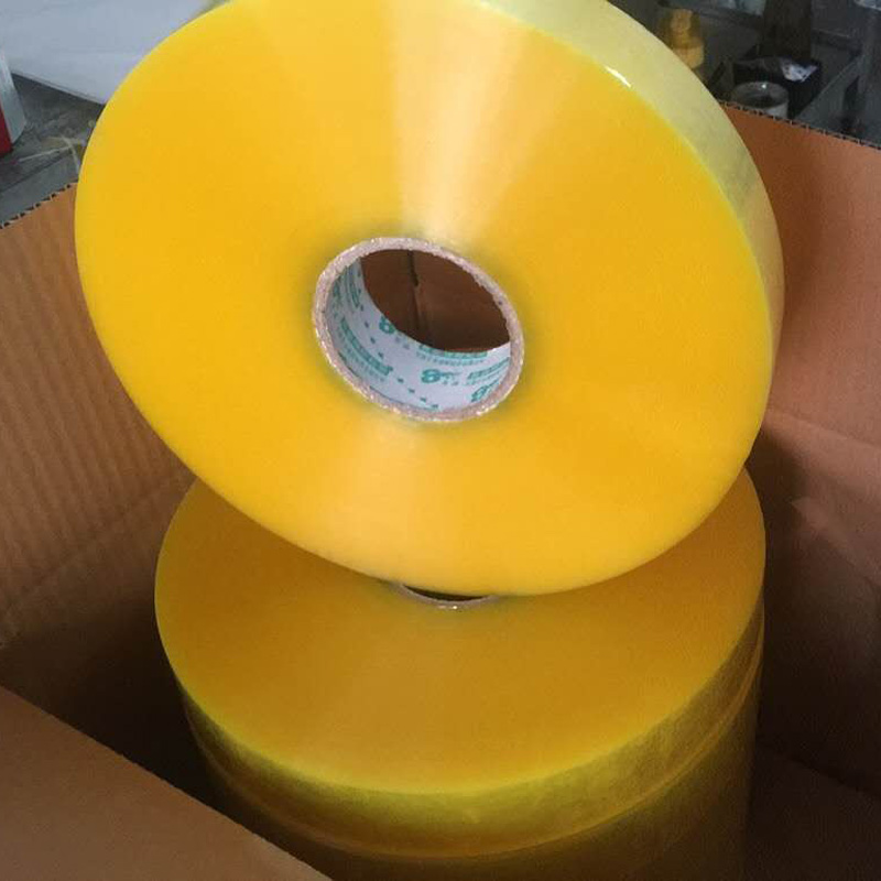 Cinta de embalaje amarillenta en rollo grande de 1000 metros para uso en máquina