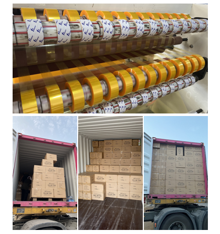 Yellowish bopp tape one container was finished loading
