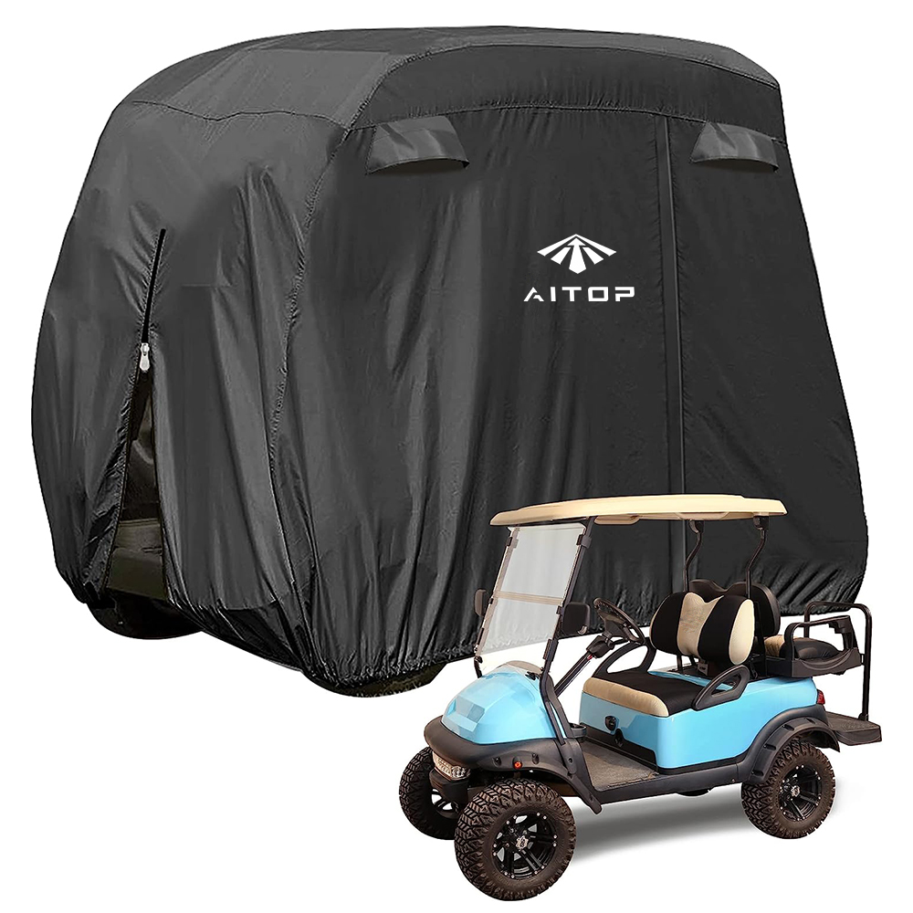 Воданепранікальны на адкрытым паветры ўсепагодны вокладка Oxford Full Golf Cart з дзвярыма на маланкі