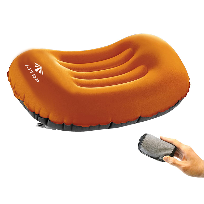 ተንቀሳቃሽ የጉዞ ምሳ እረፍት ወገብ ትራስ Inflatable Ultralight Camping ትራስ