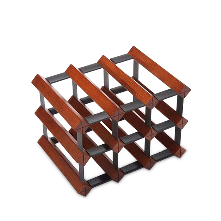 MINGHOU Modern Style Wood and Iron Modular Wine Rack: Customizable Elegance for Your Space