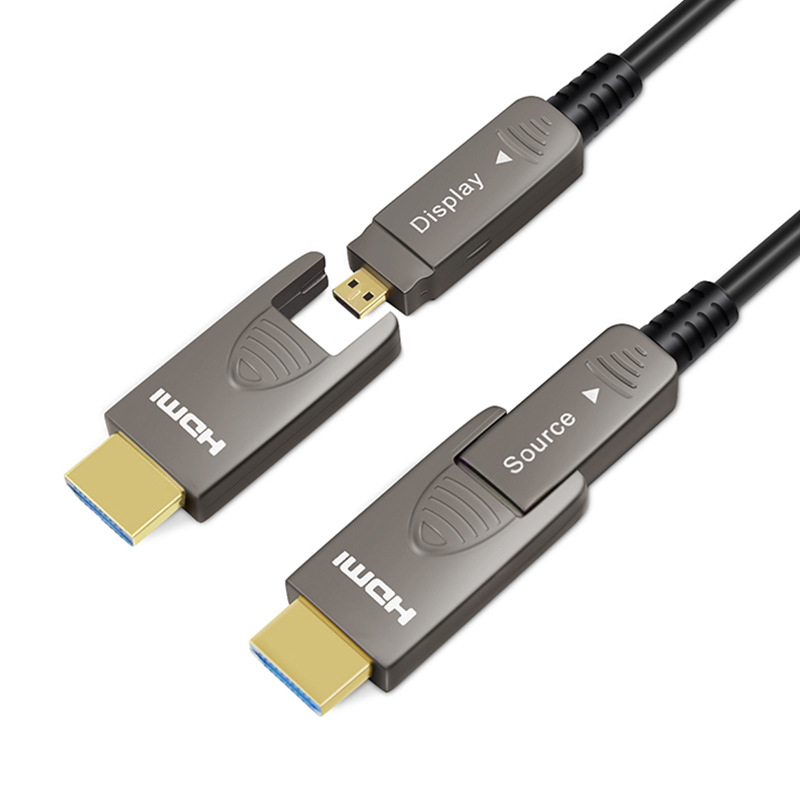 Amewire Good Sales Fiber Optic Hdmi Cord 4K 2.0Version Gold Played For Home Theator Monitor PC PS4