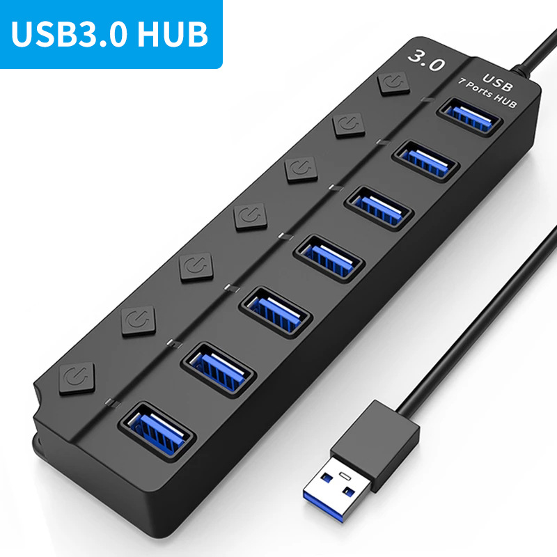 Amewire High Quality 7 in 1Usb C Hub Type C Card Readers USB A to USB 3.0 Docking Station With Power Charging 5Gbps Data Transfer for PC