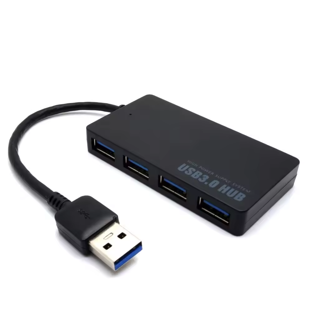 Amewire OEM High Quality ABS Ultra-Thin USB3.0 HUB to 4 Ports USB3.0 Hub USB Splitter Up to 5.0Gb/s with Power Port