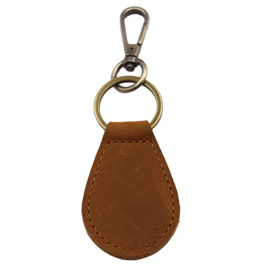 Premium Crazy Horse Leather Key Pendant Accessories Keychain
