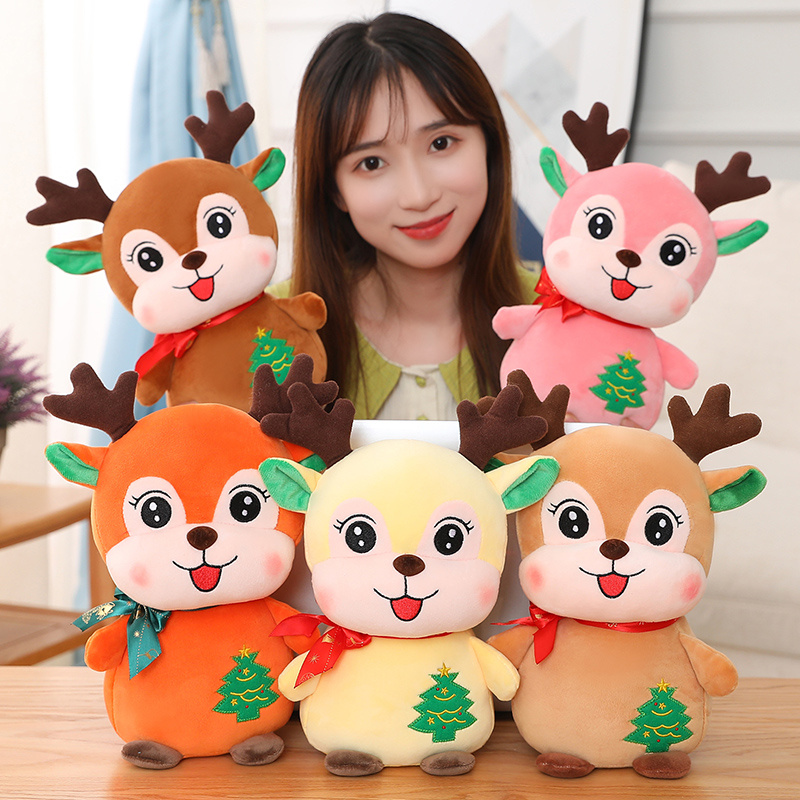 China Factory Christmas Doll Elk Stuffed Animal Reindeer Soft Pillow Toy For Xmas Gifts And Decoration