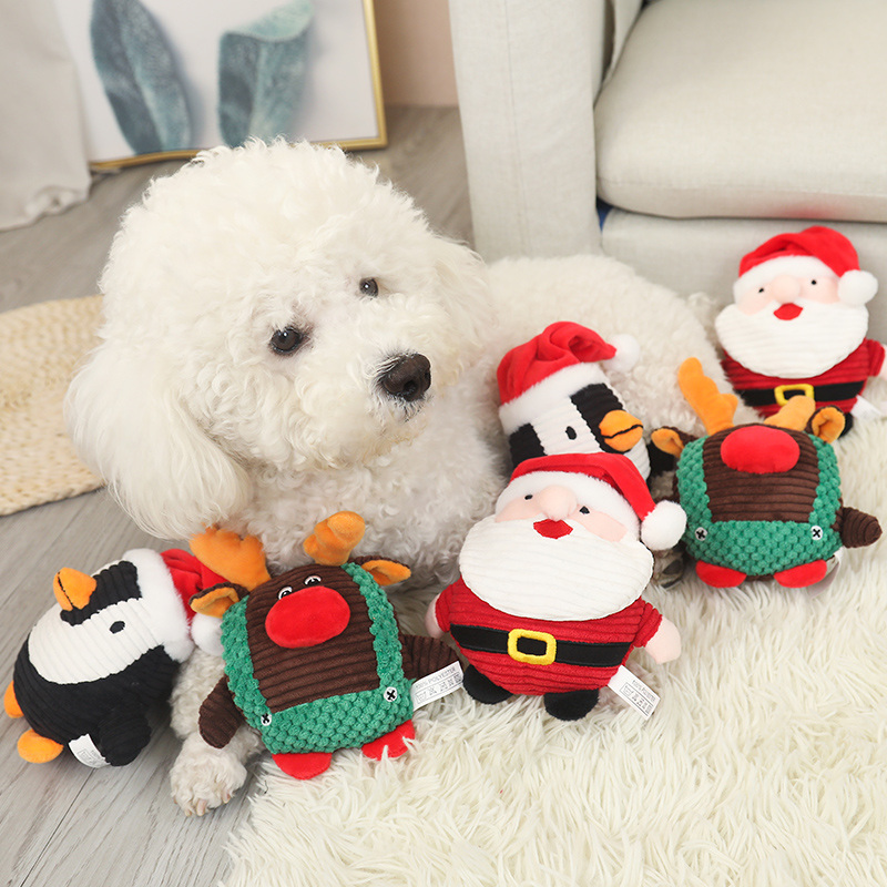 애완 동물을 위한 제조자 견면 벨벳 삐걱거리는 장난감 크리스마스 장난감 씹는 장난감 대화형 인형 애완 동물 장난감
