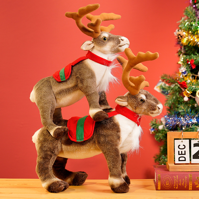 Fabryka bezpośrednio sprzedaje świąteczne pluszowe nadziewane renifery z łosiem na świąteczne dekoracje