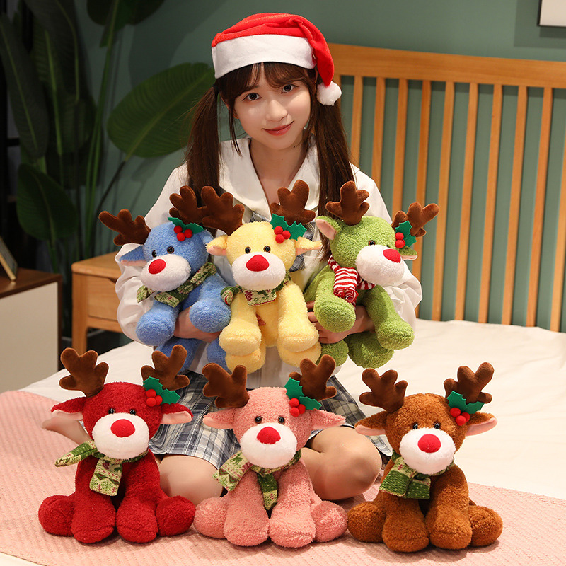 도매 박제 동물 순록 플러시 장난감 엘크 박제 장난감 사슴 장식 크리스마스