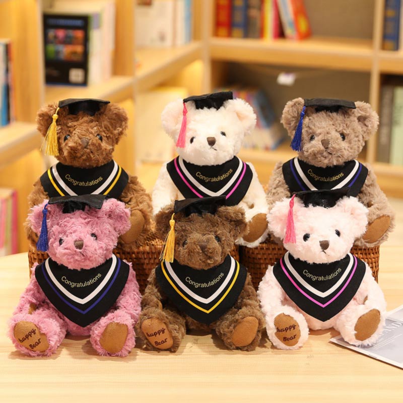 중국의 모자 가운 도매 테디 베어 공급 업체와 고품질 사용자 정의 졸업 곰