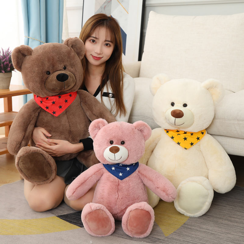 Schattige knuffel van goede kwaliteit Schattige knuffel teddybeer met sjaal kan aangepast formaat en kleuren gepersonaliseerd