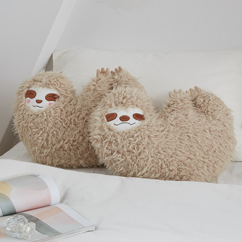 실물 같은 커플 나무늘보 박제 동물 나무 숲 동물 플러시 베개 쿠션 홈 장식