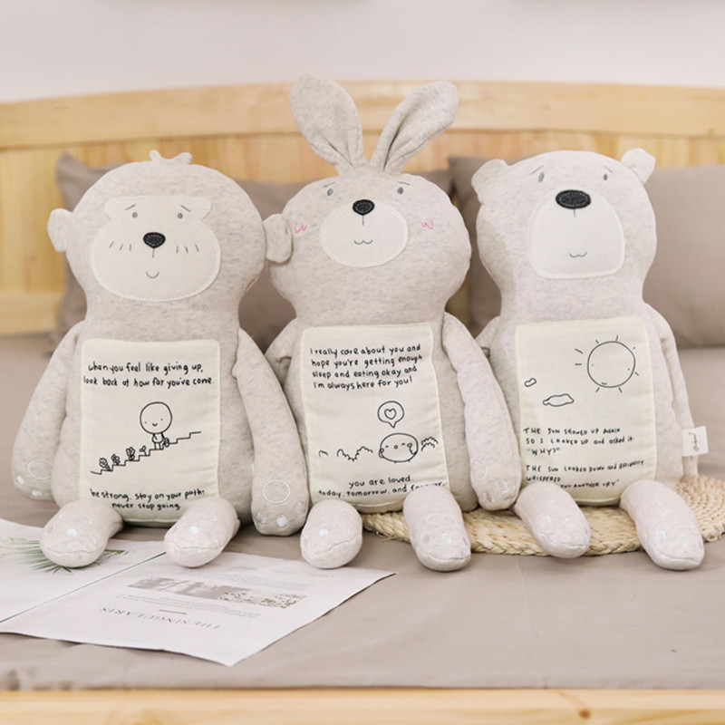Adorável macio coelho urso macaco brinquedo travesseiro de pelúcia para crianças aniversário e decoração de casa