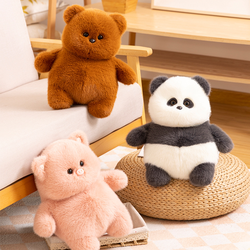 Pabrik OEM Disesuaikan Mainan Mewah Panda Babi Beruang Boneka Bantal Hewan Produsen Mainan Grosir di Cina