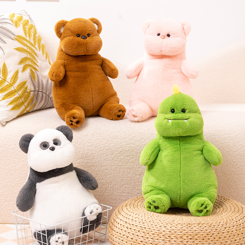 Premium Quality Fluffy Stuffed Panda Pig Bear Dinosaur Animal Cute Soft For Kids Custom Plush